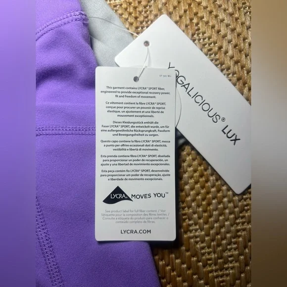 YOGALICIOUS® LUX Women's Workout Short Set: 7" Purple & Grey, Size XS,NWT - Picture 4 of 12